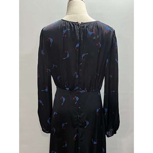 Cynthia Rowley Blue Cherry Print SEA BREEZE Maxi Flounce Hem Dress Sz 10 - Picture 16 of 16